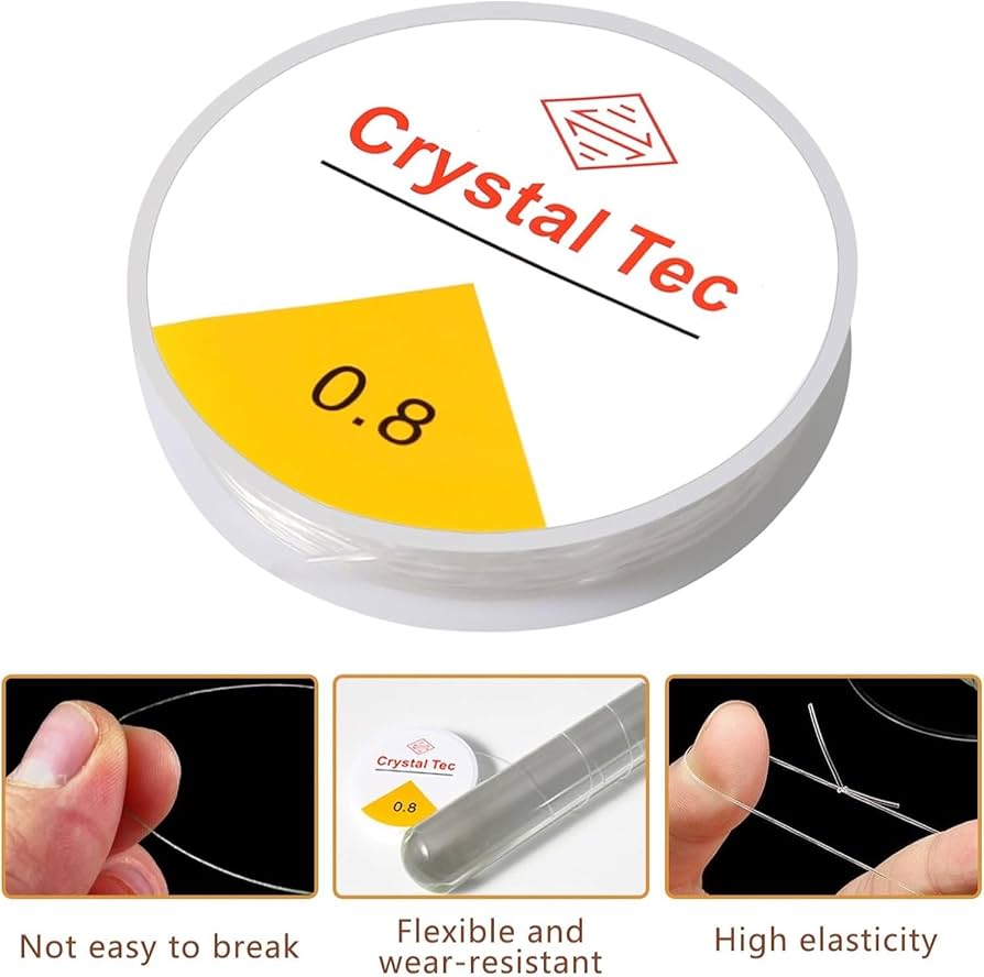 Crystal Tec Elastic Beading Cord – 0.8mm – Strong, Flexible, and Durable