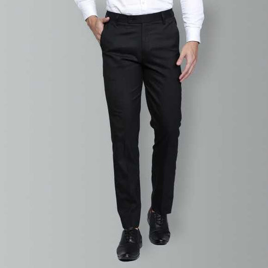 Lycra Blend Solid Regular Fit Mens Casual Trousers