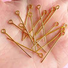 Jewelry Making Eye Pins – Gold and Silver Finish – Ideal for Beading and Crafting